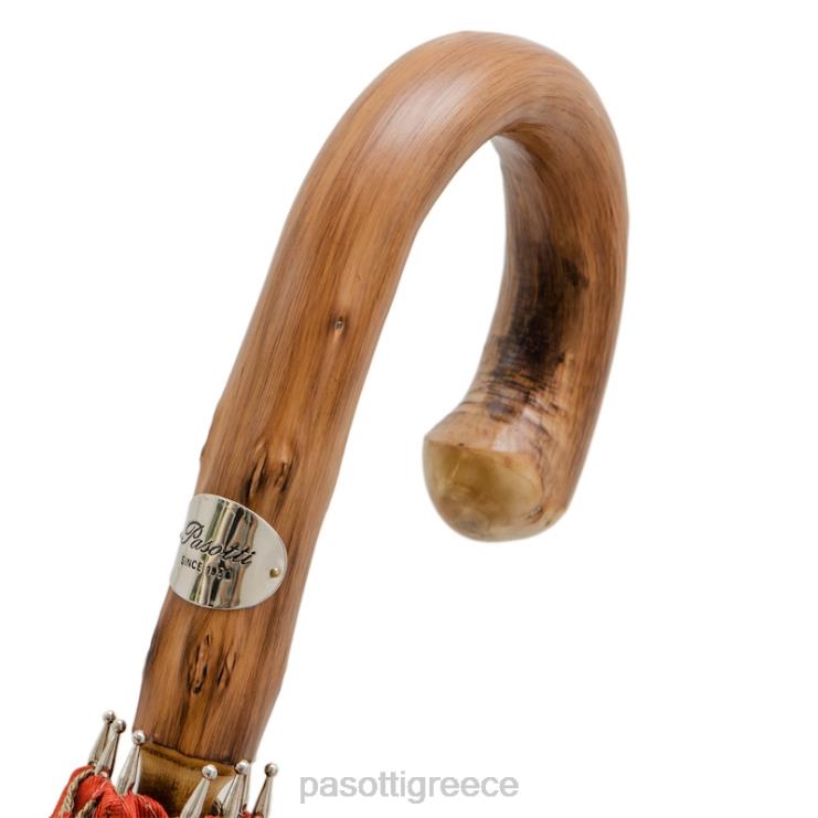 ομπρέλα | PASOTTI 142 esag-9 cr - υφασμάτινη ομπρέλα με εξάγωνο τύπωμα λαβή καστανιάς 2N6B8151 άνδρες